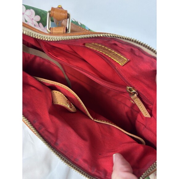 Dooney & Bourke Satchel Bag Shoulder Pink Blue Green Floral Hydrangea Print - Picture 10 of 14